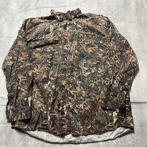 C.E. Schmidt Workwear Men's 2XT Long Sleeve Button Down Shirt Camo Oak Leaf